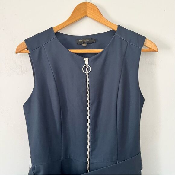 Ted Baker Navy Cosetee Pergola Print Cropped Belted Jumpsuit - Picture 16 of 16